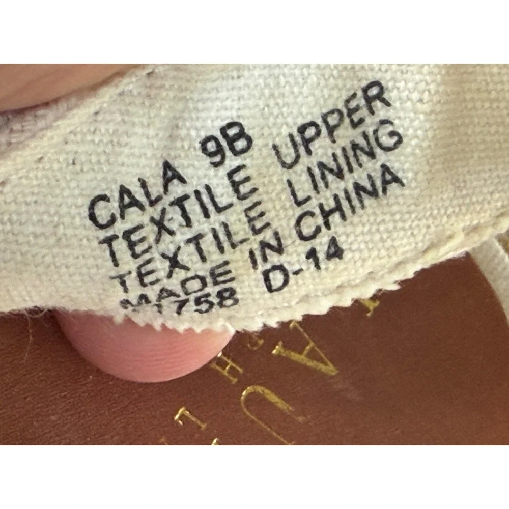Lauren‎ Ralph Lauren Cream Canvas Espadrille 9B Wedge Sandals Slingback coastal